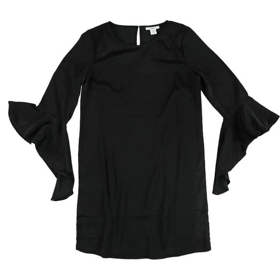 bar III Womens Ruffled Bell Shift Dress, Black, X-Small
