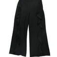 thumbnail image 1 of bar III Womens Ruffled Casual Wide Leg Pants, Black, XX-Small, 1 of 2