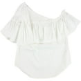 thumbnail image 1 of bar III Womens Ruffled One Shoulder Blouse, White, X-Small, 1 of 2