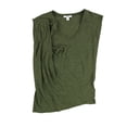 thumbnail image 1 of bar III Womens SS Twist Slub Basic T-Shirt, Green, Small, 1 of 2