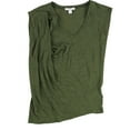 thumbnail image 1 of bar III Womens SS Twist Slub Basic T-Shirt, Green, Small, 1 of 2
