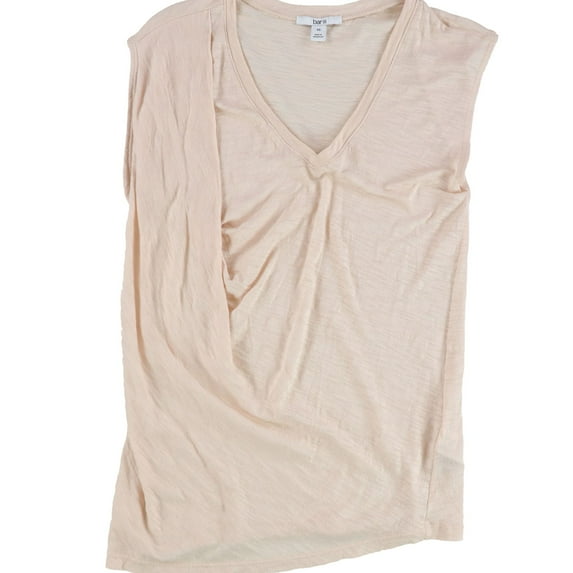 bar III Womens SS Twist Slub Basic T-Shirt, Pink, Medium