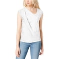 thumbnail image 1 of bar III Womens SS Twist Slub Basic T-Shirt, White, Large, 1 of 2