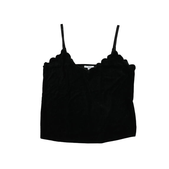 bar III Womens Scalloped Cami Tank Top, Black, Small