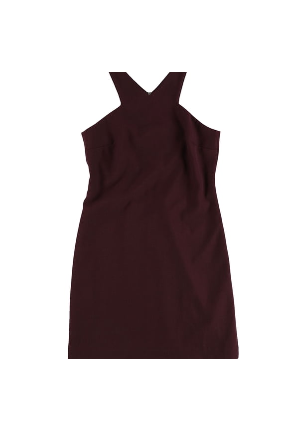 Womens Solid A-line Dress, Purple, Large