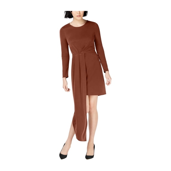 bar III Womens Solid Asymmetrical Dress