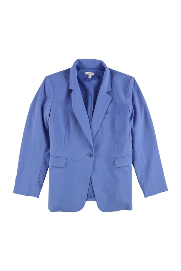 Womens Solid Blazer Jacket, Blue, XX-Large