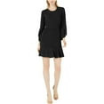 thumbnail image 1 of bar III Womens Solid Ruffled Dress, Black, 2, 1 of 2