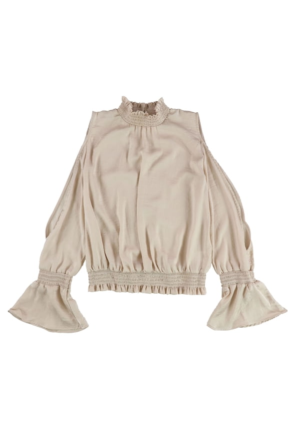 Split Sleeve Shirred Top Blush M