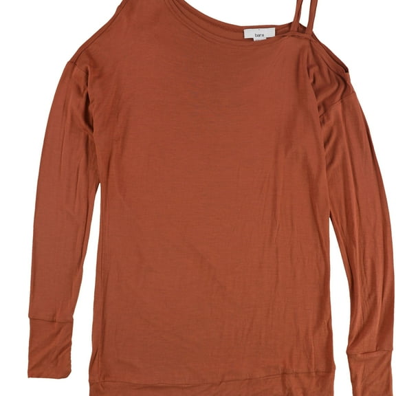 bar III Womens Strappy Knit Blouse, Orange, X-Large