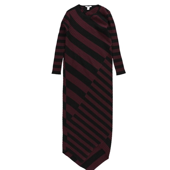 bar III Womens Stripe Asymmetrical Sweater Dress, Purple, X-Small