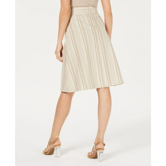 bar III Womens Striped Button front Midi Skirt;4