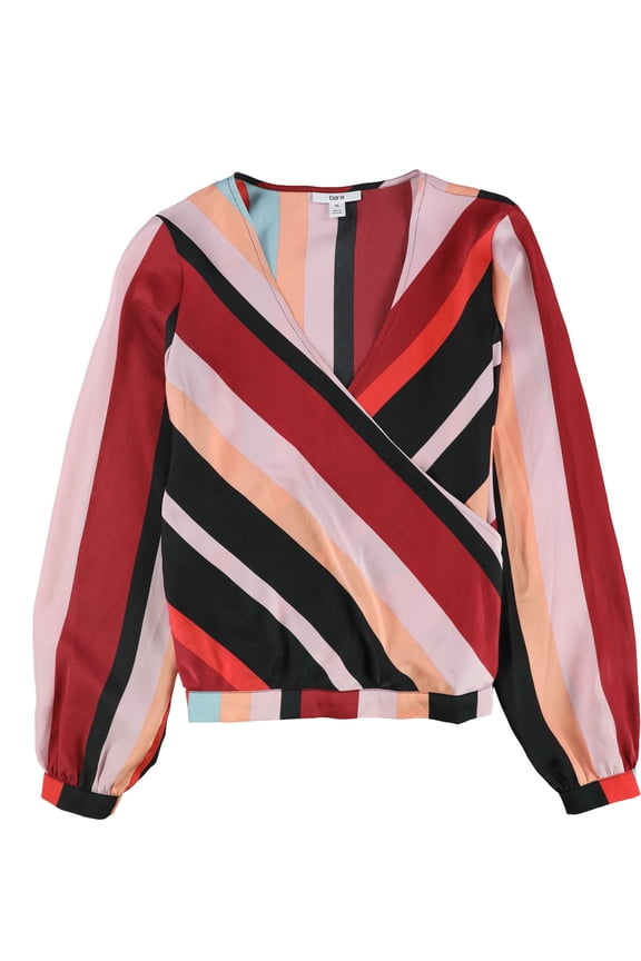 Womens Striped Pullover Blouse, Multicoloured, X-Small
