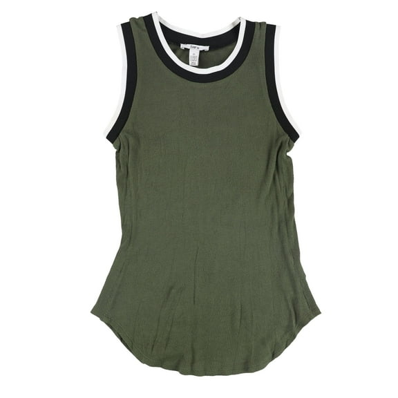bar III Womens Striped Tank Top, Green, X-Small