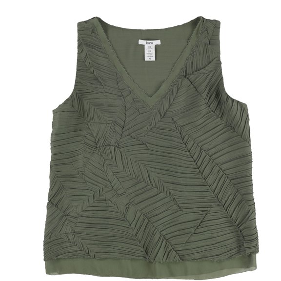 bar III Womens Textured Knit Blouse, Green, Small