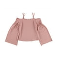 thumbnail image 1 of bar III Womens Textured Off the Shoulder Blouse, Pink, XX-Small, 1 of 2