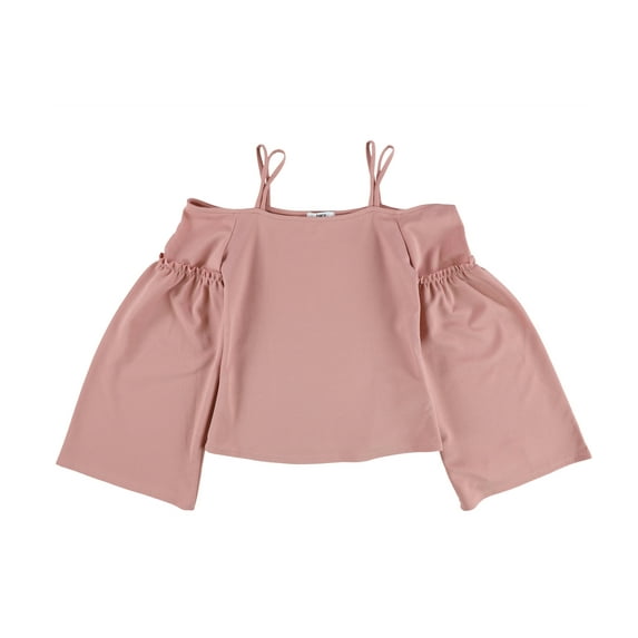 bar III Womens Textured Off the Shoulder Blouse, Pink, XX-Small