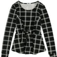 thumbnail image 1 of bar III Womens Textured Printed Pullover Blouse, Black, XX-Small, 1 of 2