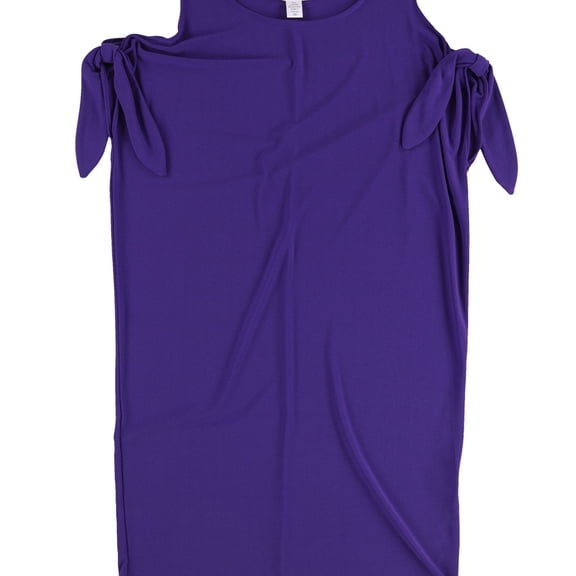 bar III Womens Tie Detail Shift Dress, Purple, X-Small