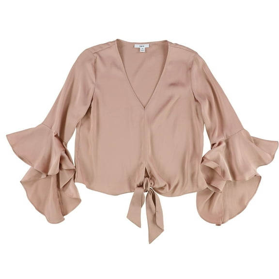 bar III Womens Tie-Front Knit Blouse, Pink, X-Small