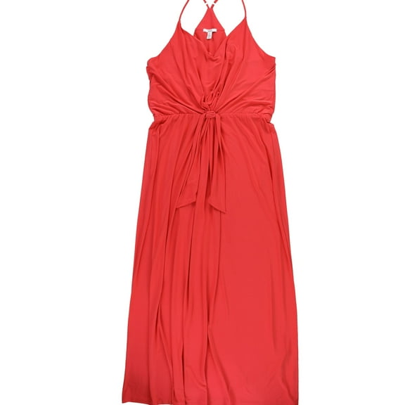bar III Womens Tie Waist Maxi Dress, Orange, XX-Large