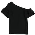 thumbnail image 1 of bar III Womens Tiered One Shoulder Blouse, Black, Small, 1 of 2