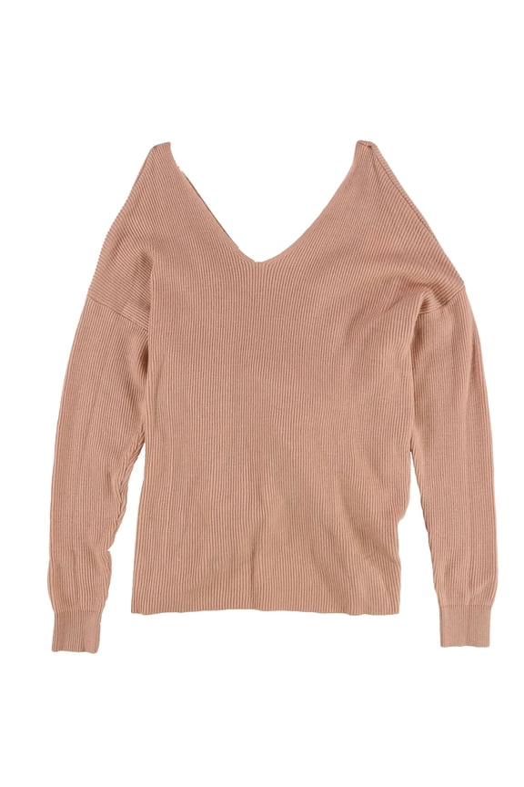 Womens Twist Back Pullover Sweater, Pink, X-Large