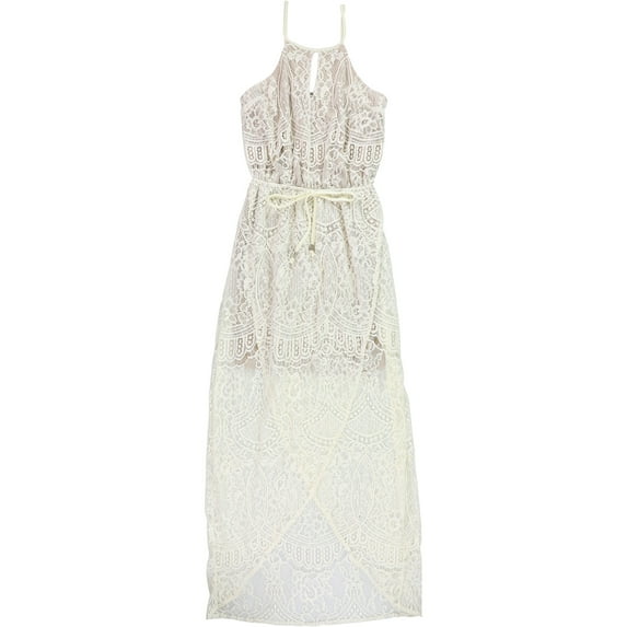 bar III Womens Two Tone Wrap Maxi A-line Dress, White, Medium