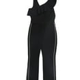 thumbnail image 1 of bar III Womens Varsity-Stripe Jumpsuit, Black, 10, 1 of 2