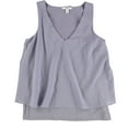 thumbnail image 1 of bar III Womens Woven Knit Tank Top, Grey, X-Small, 1 of 2