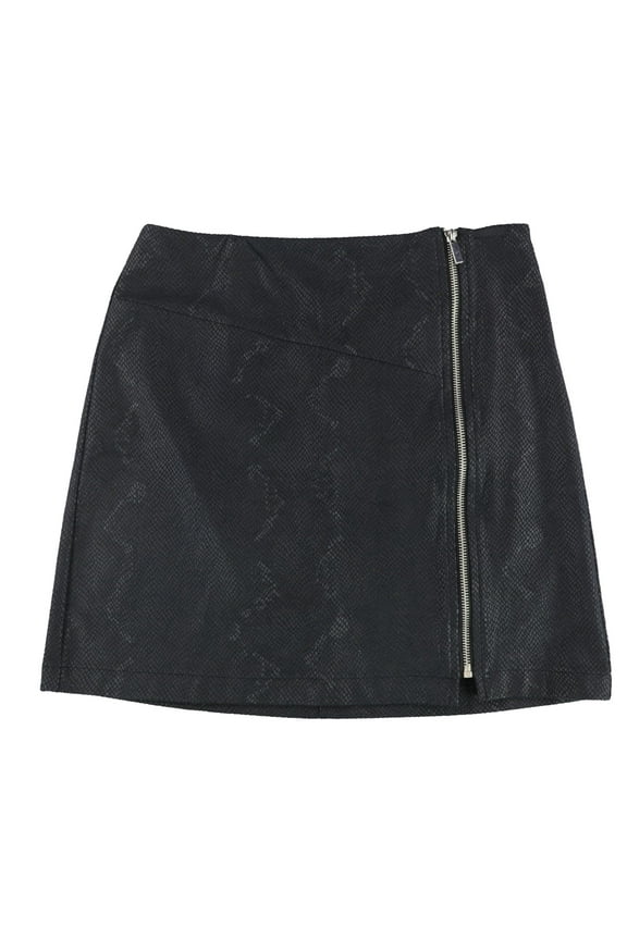 Womens Zip Detail Mini Skirt, Black, 12