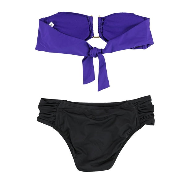 bar III Womens U-Bar 2 Piece Bandeau, Purple, X-Small