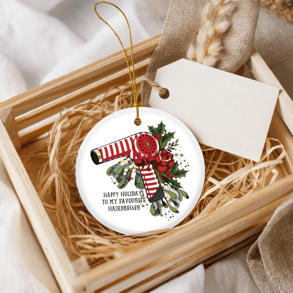 The barber's gift,Christmas decor,Anniversary Plaque,Christmas Tree Decor,Keepsake Ornament,Married Ornament,Hanging Ornaments,Decorative Hanging Ornaments,Suitable for Christmas, gift giving