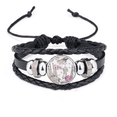 thumbnail image 1 of barcelona cathedral soccer statue spain bracelet braided leather woven wristband, 1 of 3
