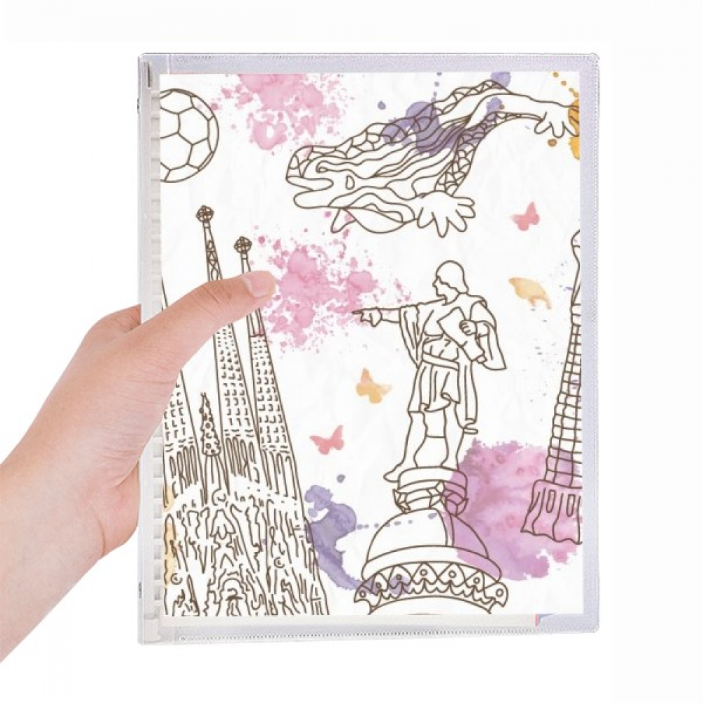 barcelona cathedral soccer statue spain notebook loose diary refillable journal statiry