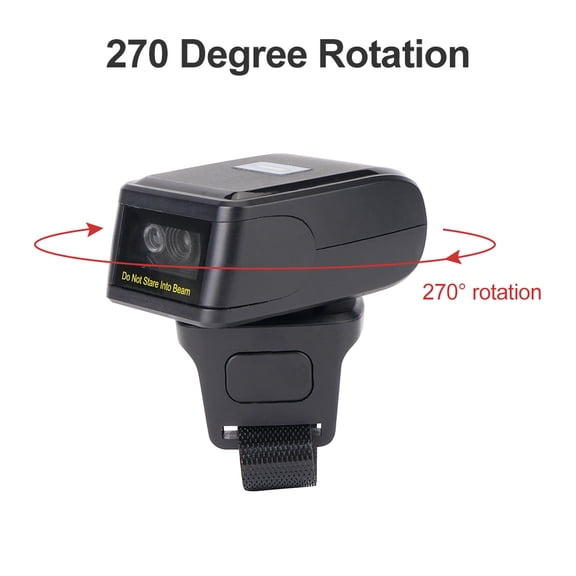 barcode scanner wireless Scanner 2D Barcode Scanner Portable Finger Handheld Wearable Ring 1D 2D Bar Code Reader 2.4G Wireless and Wired Connection Support for iOS PC Computers