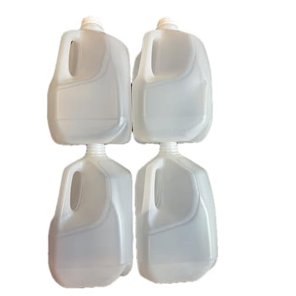 bark and lindy Empty Plastic Gallon Juice Bottles with Tamper Evident Caps 128 Oz Milk Bottles HDPE Plastic (4)