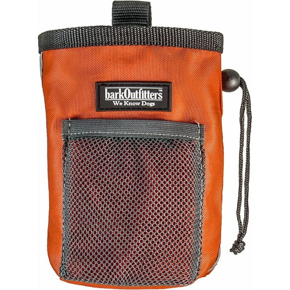 barkOutfitters Dog Treat Pouch - Dog Treat Training Pouch - Treat Bags for Dogs, Easily Carries Snacks and Pet Toys, Dog Puppy Food Container with Mesh Pocket, Professional Quality Pouch (Orange)