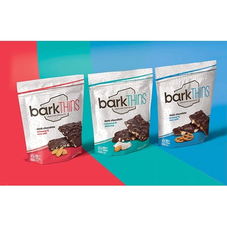 barkTHINS Almond, Pretzel, Coconut with Almonds Snacking Chocolate, Easter, 4.7 oz Bags (3 Count)