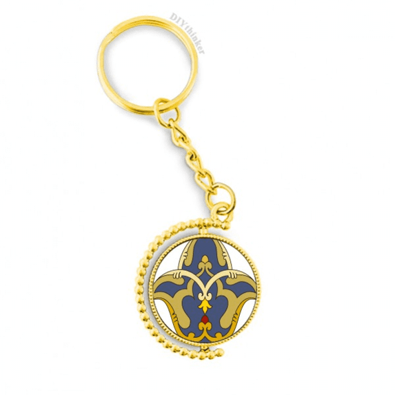 baroque art illustration pattern metal connector key chain accessory en keyholder