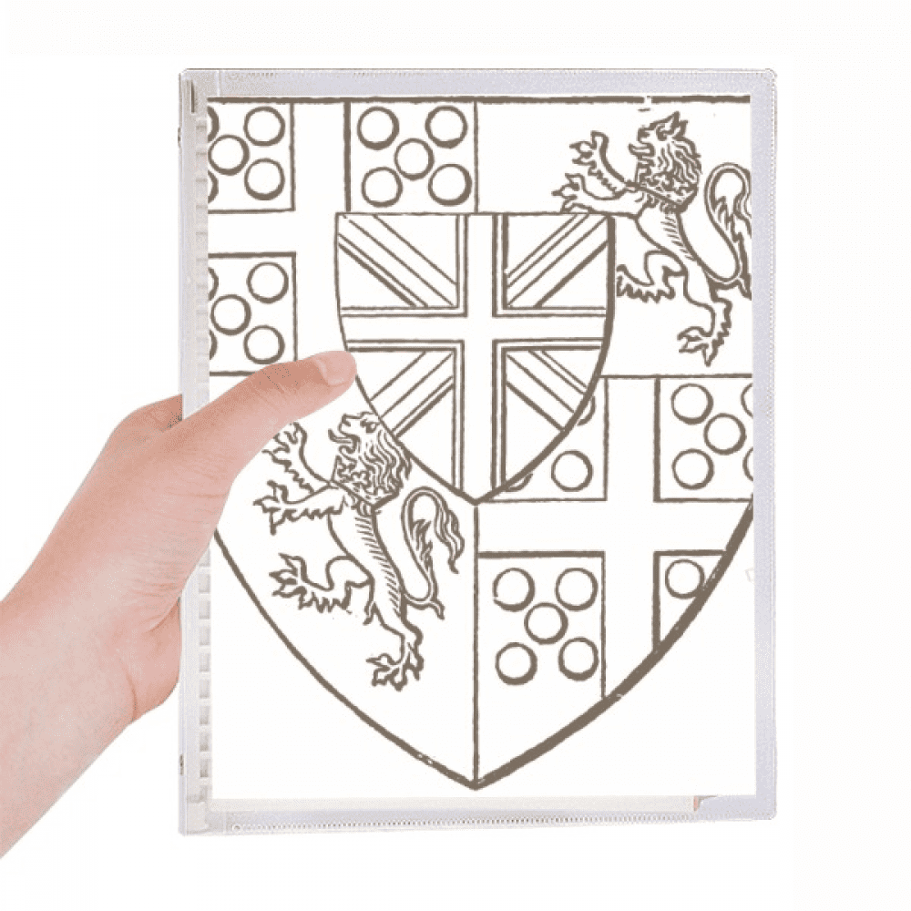 baroque art shield lion illustration patter notebook loose diary refillable journal statiry