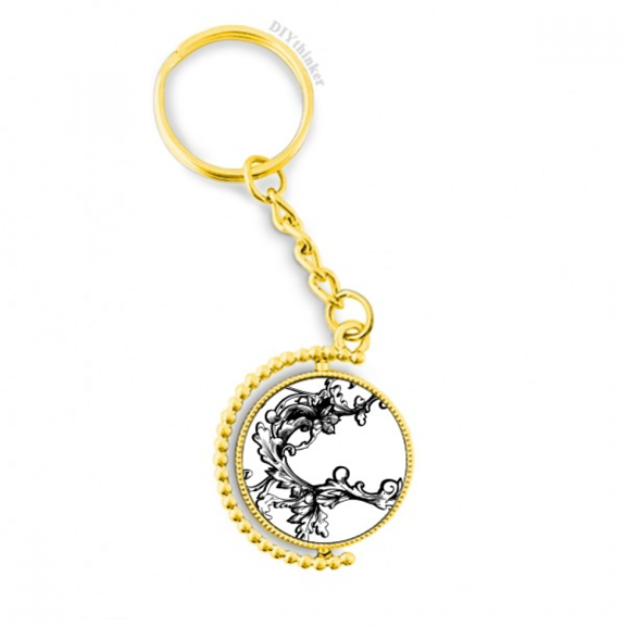 baroque decoration flower modern pattern metal connector key chain  accessory en keyholder