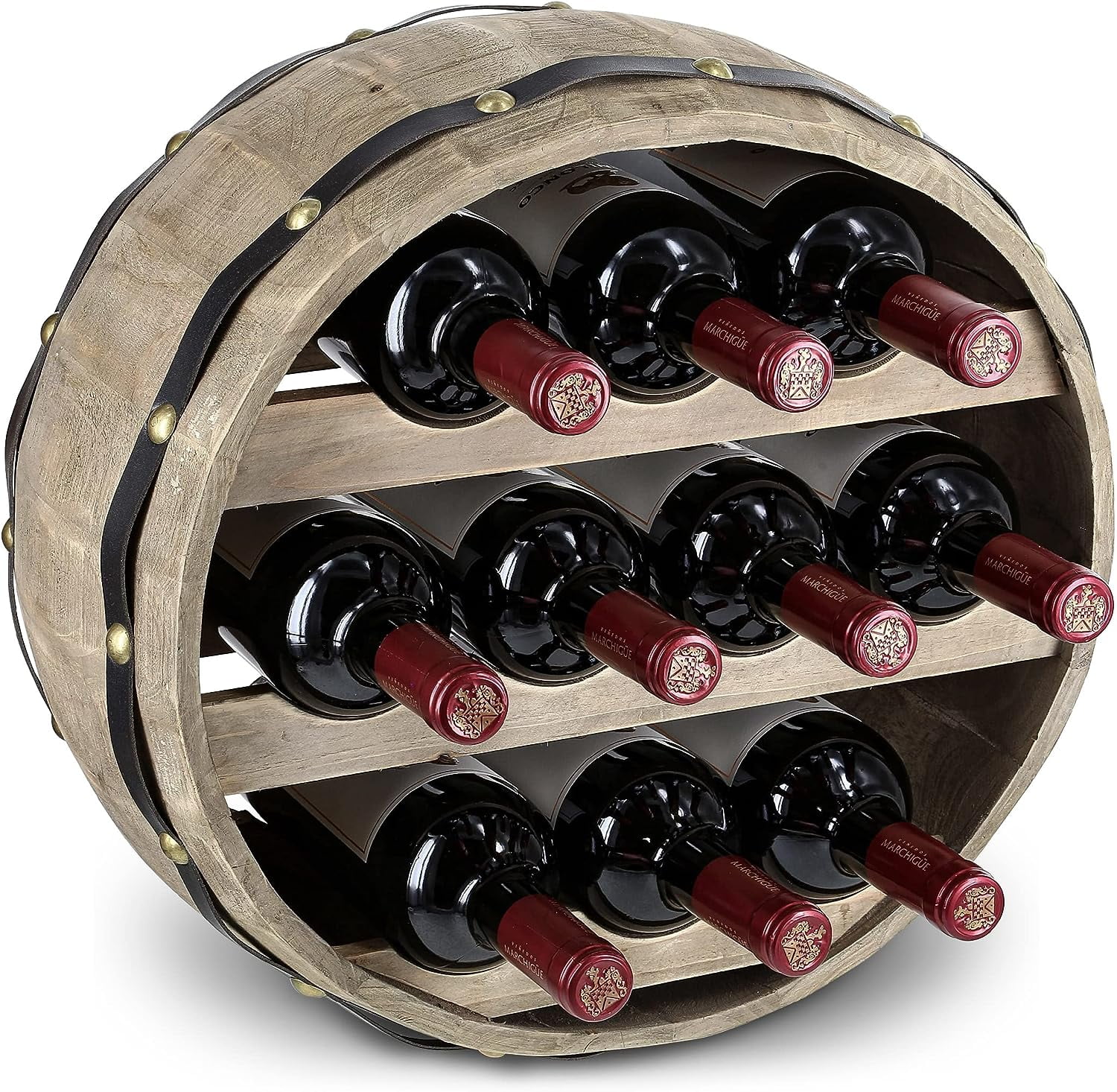 barrell wine rack natural wood industrial wall mounted barrel wine