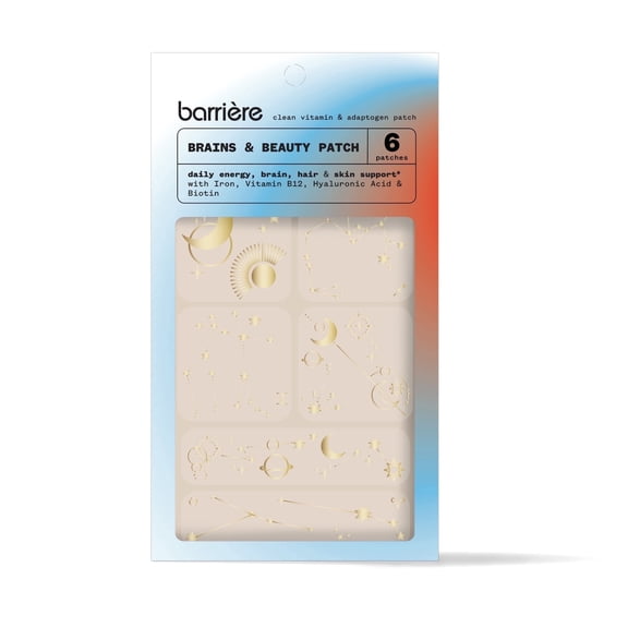 barriere BRAINS & BEAUTY multivitamin patch 6 pack in gold celestial print