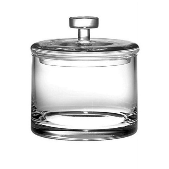 Barski Clear Glass Biscuit Jar and Candy Box 6" Height Handmade in Europe