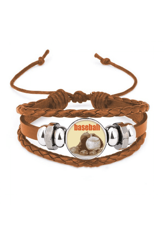baseball ameteamwork bracelet wristband leather jewelry ornament