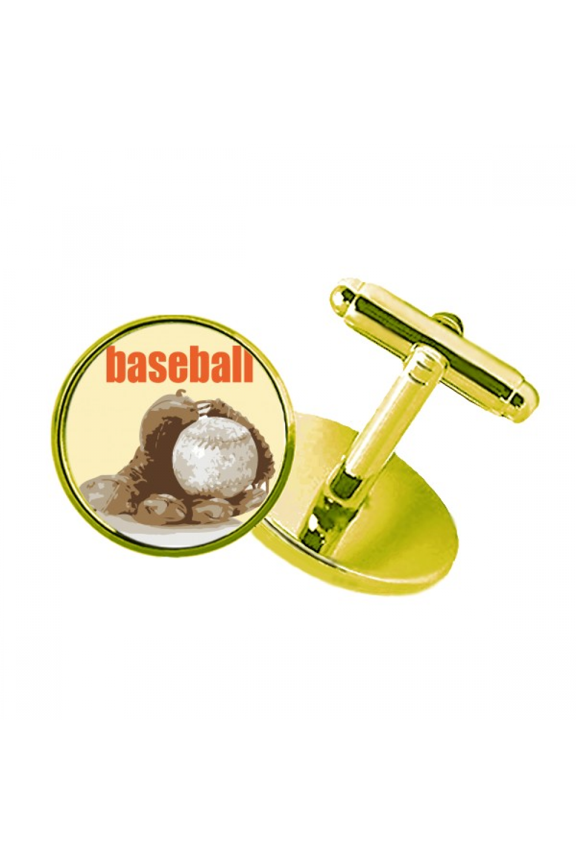 baseball ameteamwork studded business metal cufflinks en