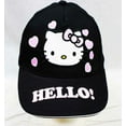 thumbnail image 1 of baseball cap - hello kitty - pink heart black hat kid girls new hek3938b, 1 of 2