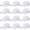thumbnail image 1 of baseball caps hats 100% cotton plain blank adjustable size wholesale bulk of 12 pack, 1 of 5