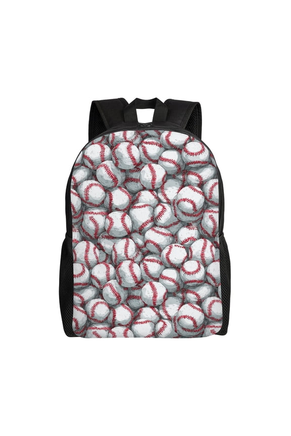 baseballs Backpack with 15 Inch Laptop Compartment,Water-Resistant Daypack, Large Capacity Backpack with Adjustable Breathable Shoulder Straps for Daily Use Travel Gym